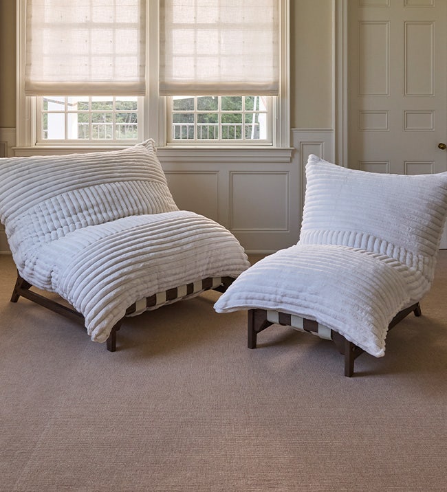 Lovesac PillowSac Chair and Lovesac PillowSac Chair Jr in a living space.
