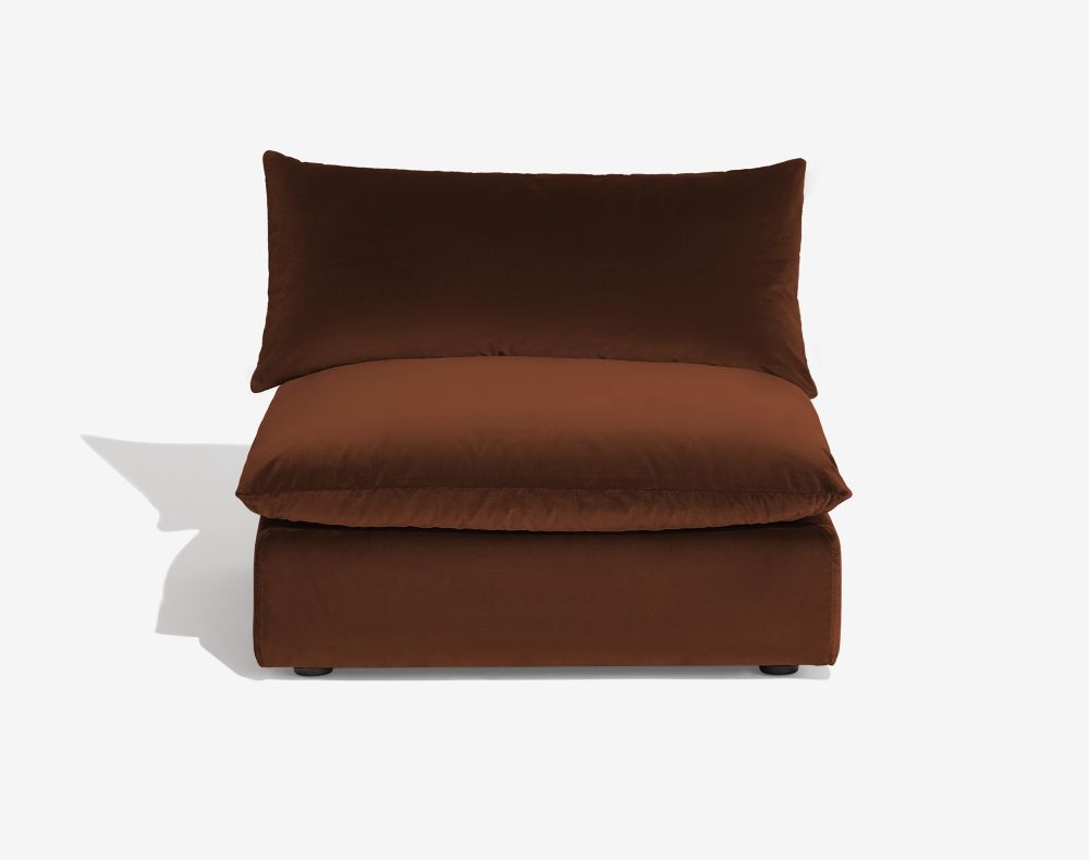 Cush Armless Chocolate Plush Velvet 1