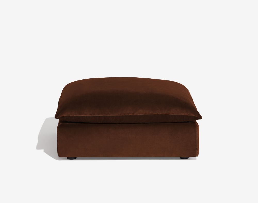 Cush Ottoman Chocolate Plush Velvet 1