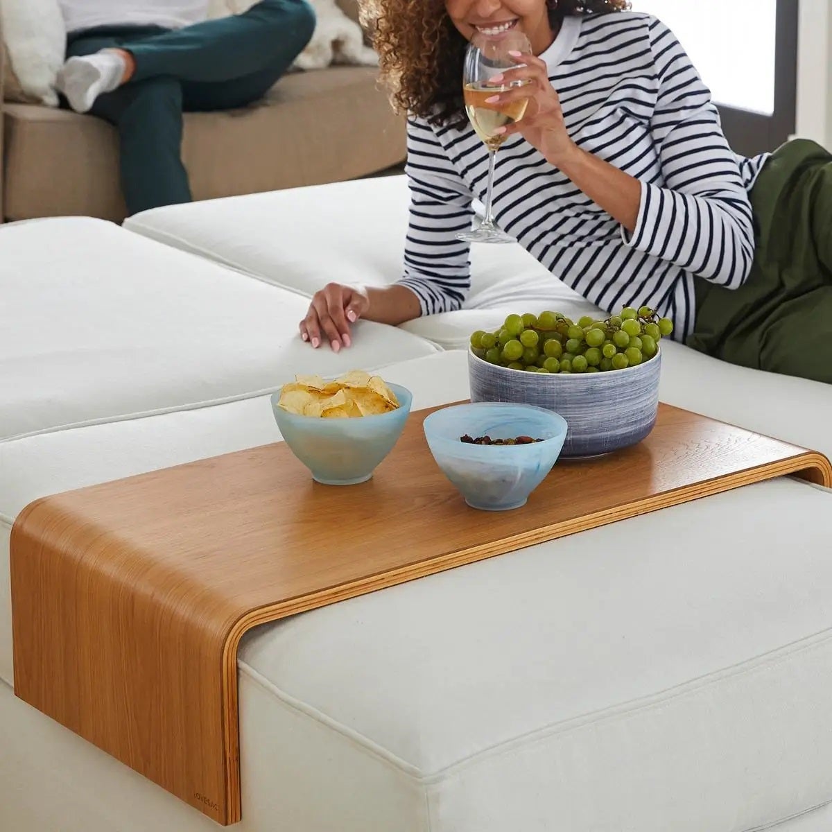 Lovesac Sactionals Table Hickory Lovesac