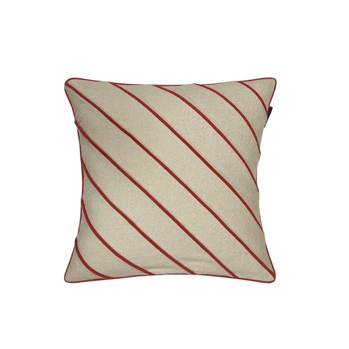 18x18 Throw Pillow Cover: Diagnol Corded Stripe