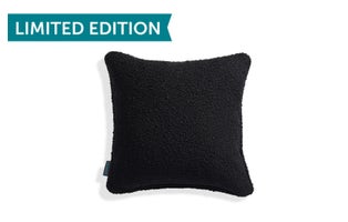18x18 Throw Pillow Cover: Onyx Bouclé