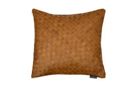18x18 Throw Pillow Cover: Woven Leather