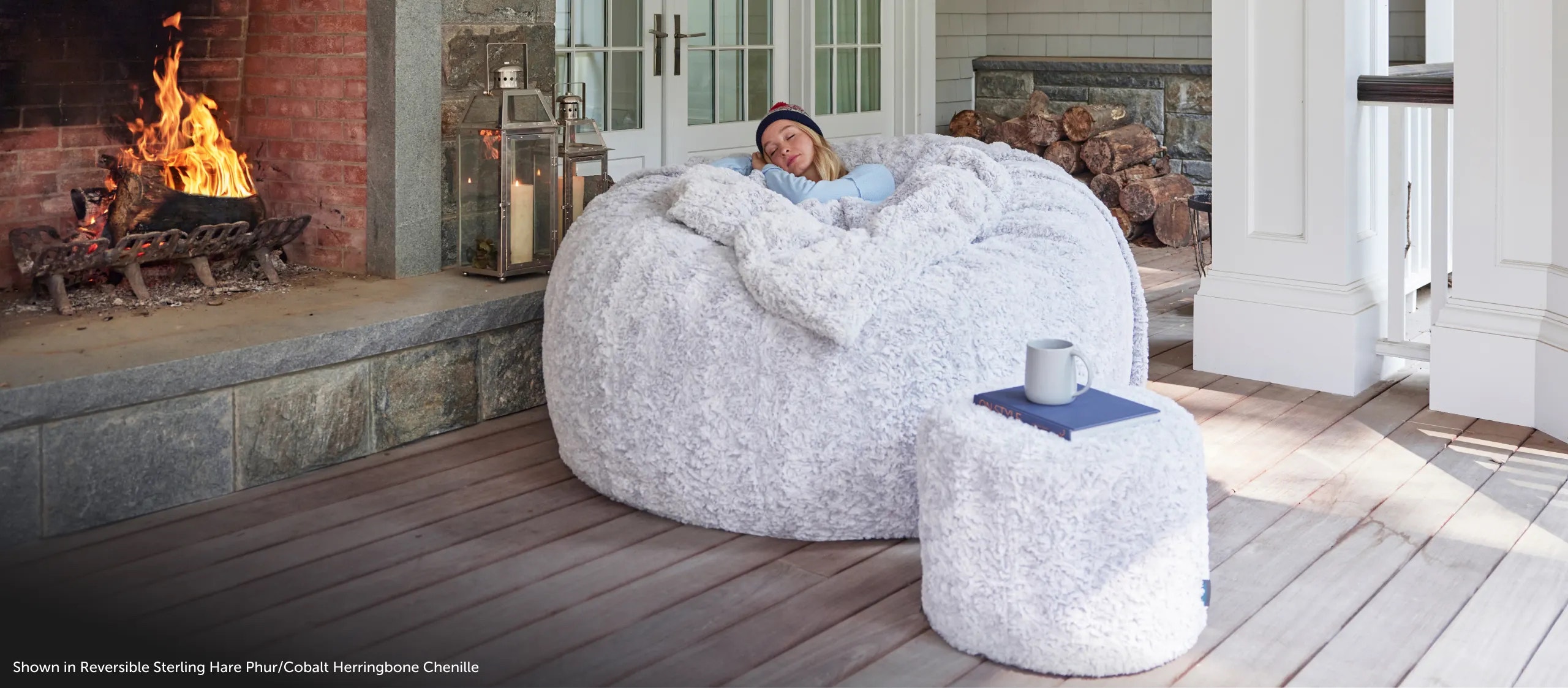 Woman Relaxing on Sac Bundle Holiday Collection