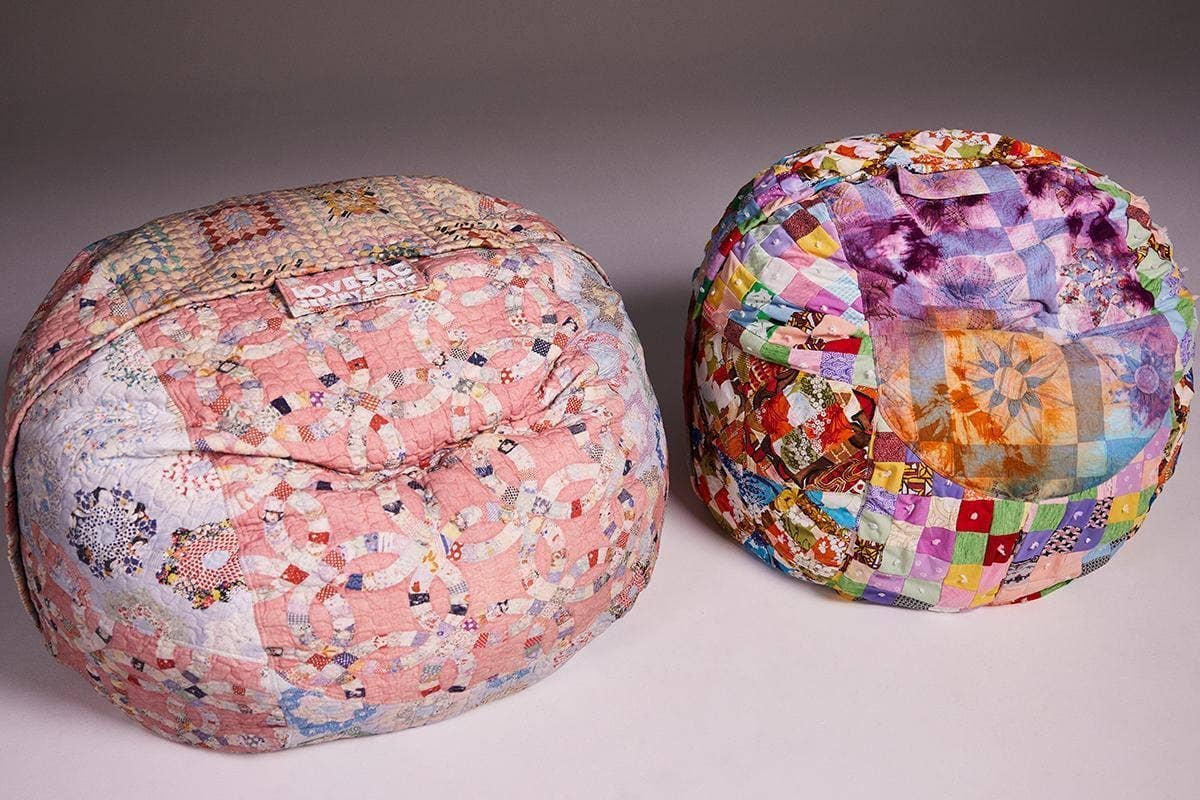 Two limited edition Lovesac X Jeremy Scott SuperSacs.