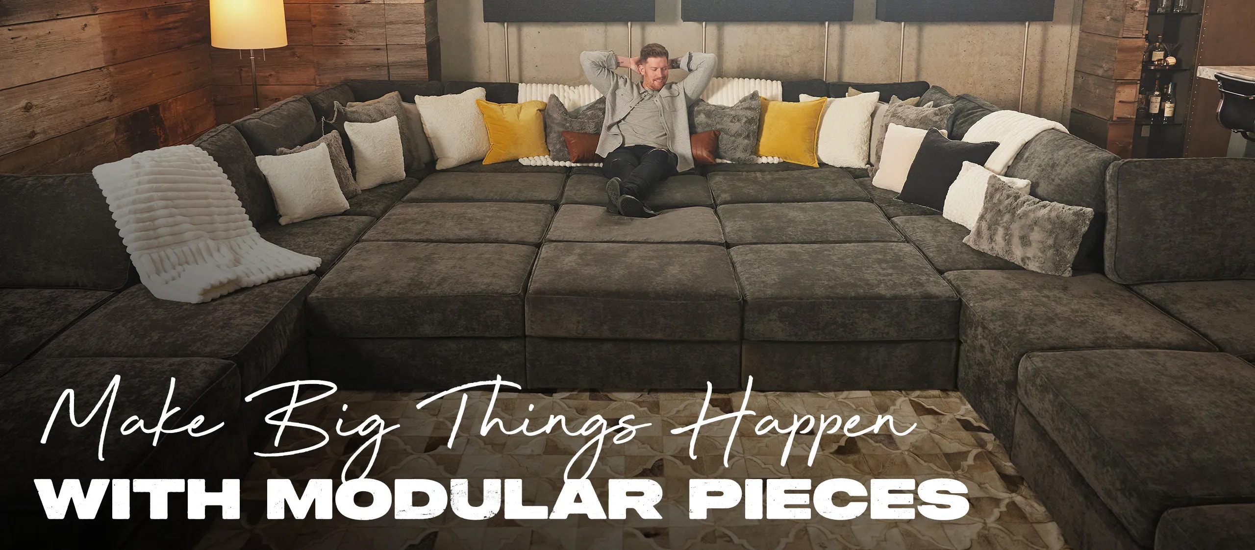 Man Relaxing on Lovesac Sactional 