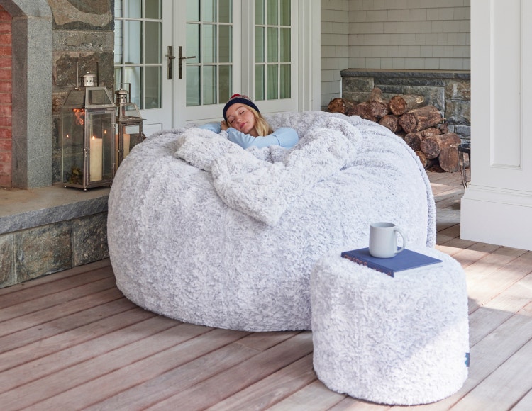 Woman Relaxing on Sac Bundle Holiday Collection