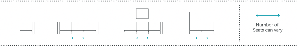 Icons representing optimal experience for straight configurations.