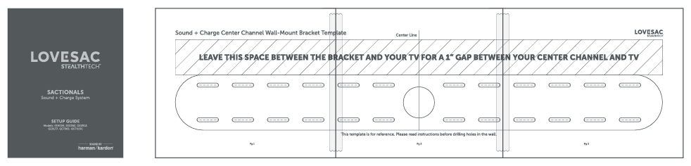 StealthTech Wall Mount Template put together to mark holes.