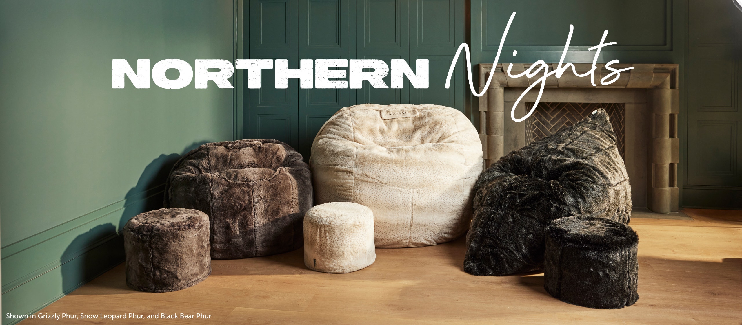 Lovesac Limited Edition Northern Nights Sac Bean Bag chair Fabrics in three different sizes