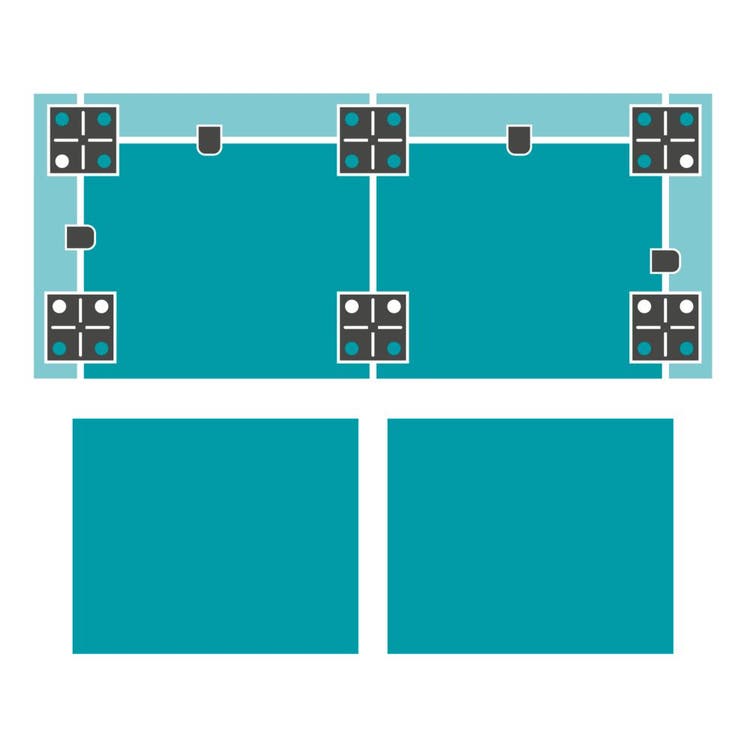 4+4 Sofa 2 Ottomans