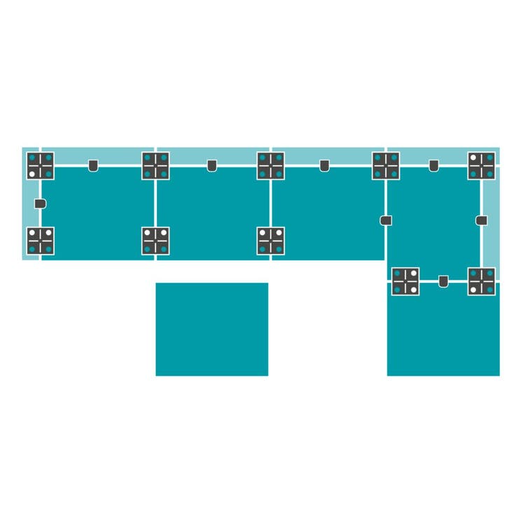 6+6 Long Chaise