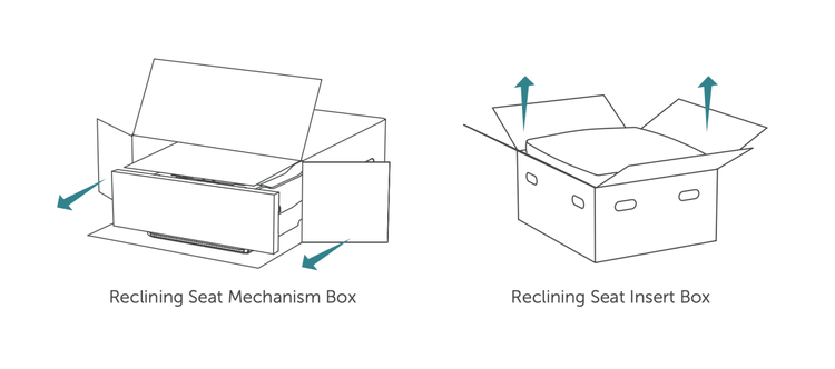 Reclining Seat unbox components.