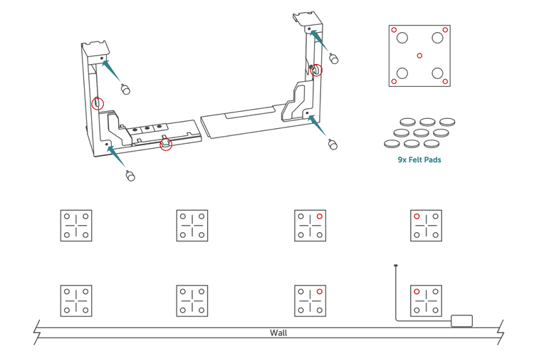 Reclining Seat Feet installation and layout prep.