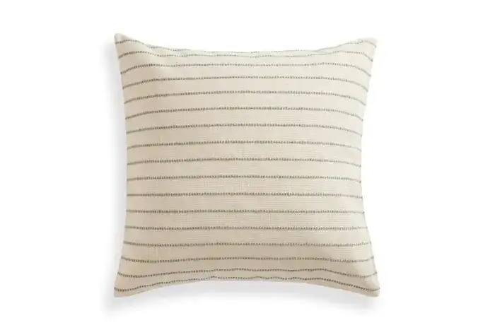 24x24 Throw Pillow Cover: Sage Woven Stripe