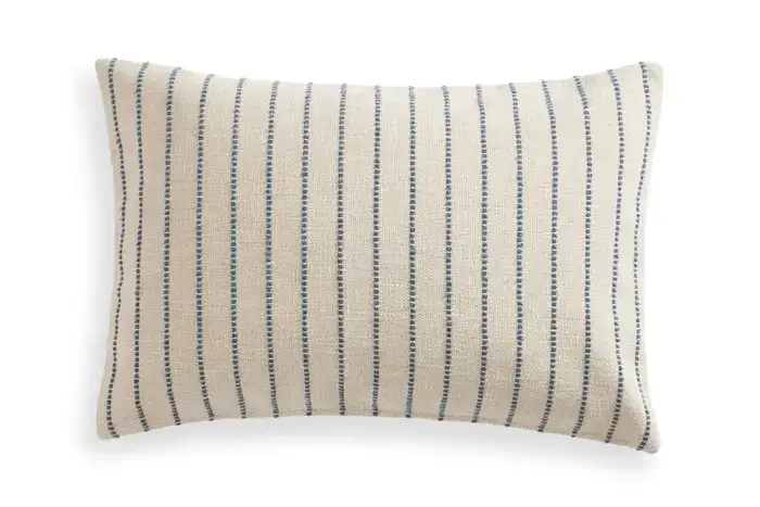 24x16 Throw Pillow Cover: Navy Woven Stripe