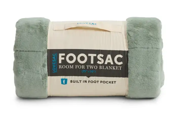 Room for Two Footsac Blanket: Seagrass Plush Phur