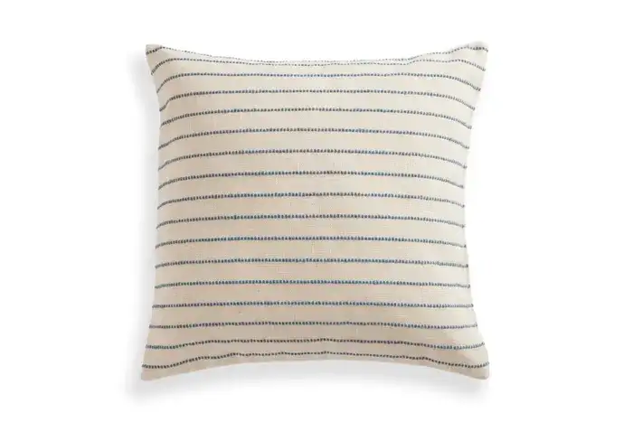 24x24 Throw Pillow Cover: Navy Woven Stripe