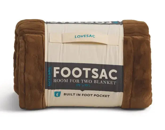 Room for Two Footsac Blanket: Cinnamon Flat Channeled Phur