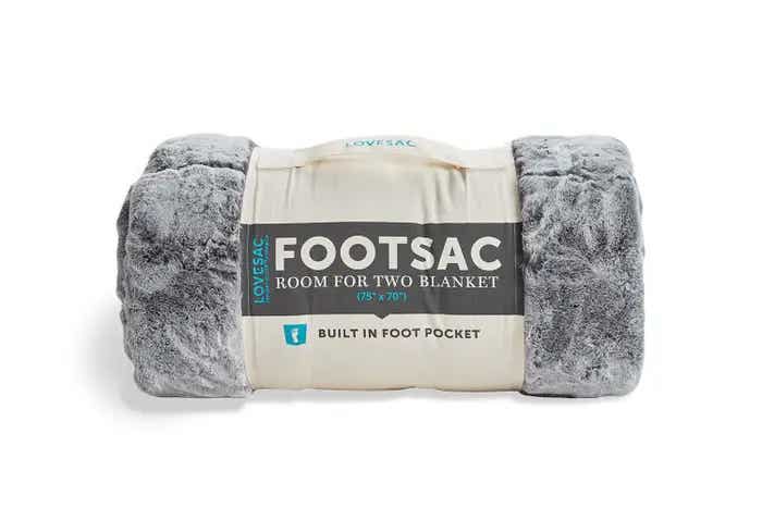 Room for Two Footsac Blanket: Charcoal Wombat Phur - Lovesac