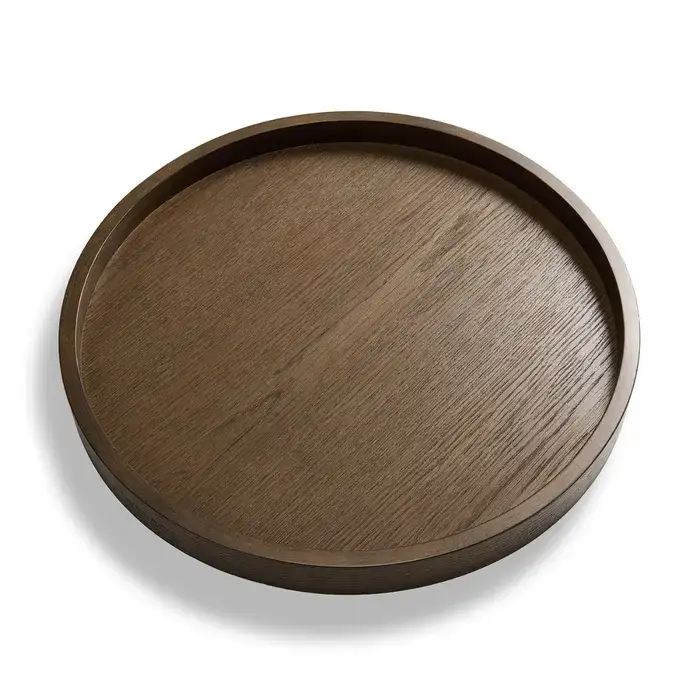 Round Ottoman Tray: Brown