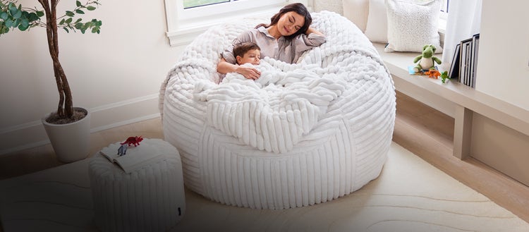 Beanbag and ottoman bundle from Lovesac