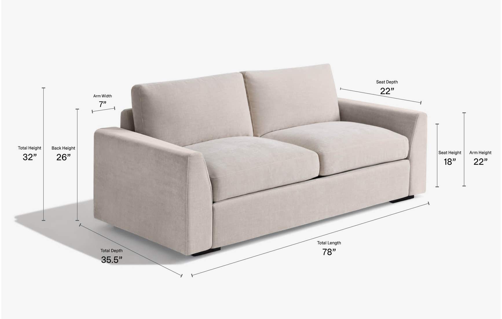 loveseat dimensions