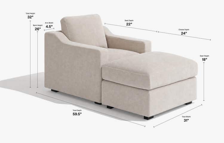 Snugg 2-Cushion Sofa with Swept Arms Dimensions