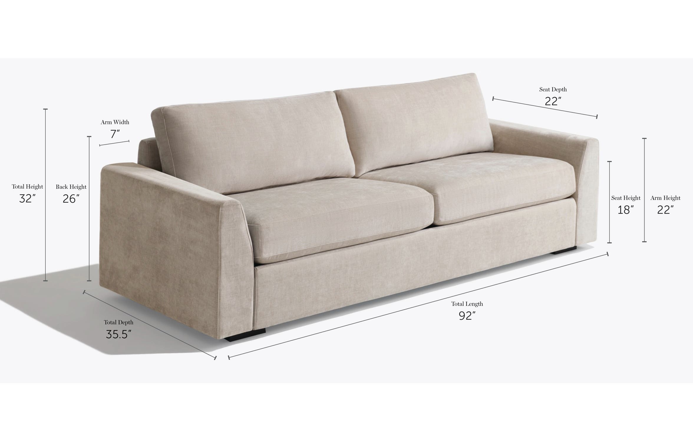2cushionSofa dimensions